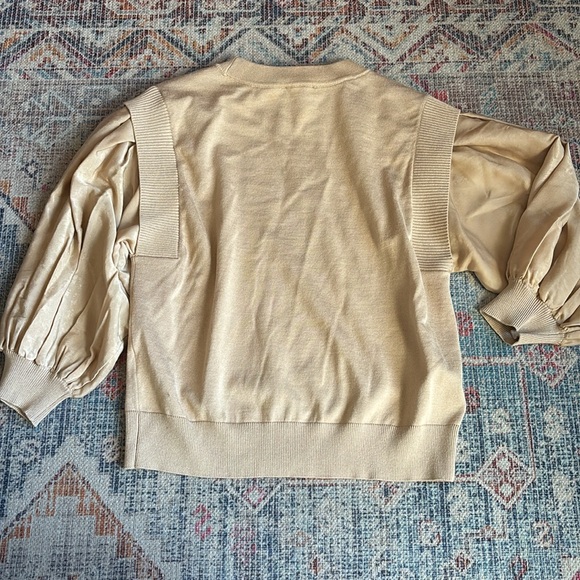 DKNY Gold Puff Sleeve Sweater - Picture 5 of 5